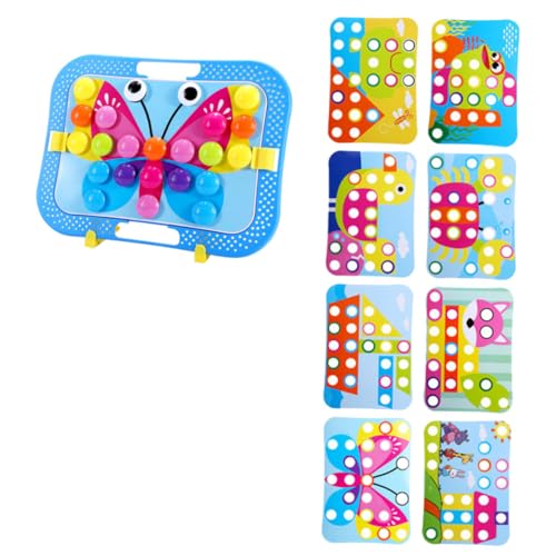 MUSISALY 1 Satz DIY-Puzzle-Spielzeug Spielzeug Für Kinder Mosaik-pegboard-Spielzeug Peg-brettspiele Puzzle-steckbrett Lernspielzeug Für Kleinkinder Kinder Puzzles Knopfrätsel Abs-Kunststoff von MUSISALY