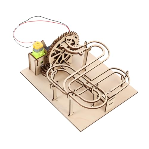 MUSISALY 1 Satz Dreidimensionales Puzzle mechanisches Spielzeug Kinder rätsel Laufkettenmodell Spielzeug DIY Murmelbahn-Puzzle Labyrinth-Ball-Puzzle-Spielzeug hölzern Light Brown von MUSISALY