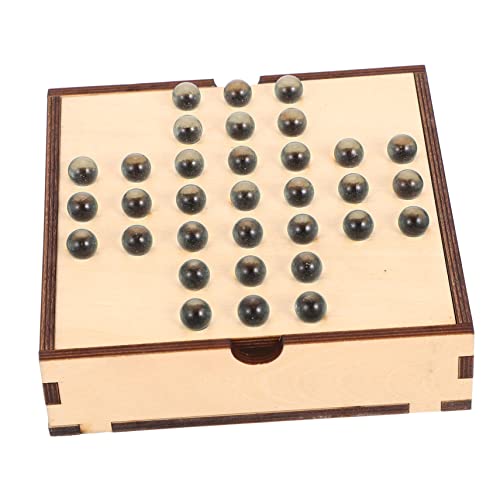 MUSISALY 1 Satz Einzelnes Edles Schach Chinesische Dame Brettspiele Puzzle-Spielzeug Dame Trainer Tragbares Schachbrett Dame Brettspiel Tragbare Dame Klassisches Brettspiel Holz von MUSISALY