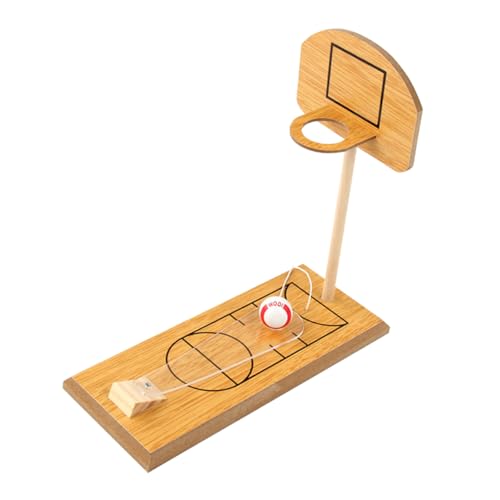 MUSISALY 1 Satz Finger-basketballspiel Mini-Bowling Basketball Spiel Mini-basketballspielzeug Basketball Drinnen Indoor-basketbälle Tabletop-Basketball Desktop-Spielzeug Hölzern Light Brown von MUSISALY