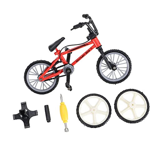 MUSISALY 1 Satz Fingerrad Mini-fingerbike Kleiner Fahrradmodellbausatz Schaukelspielzeug Puzzle-Spielzeug Miniatur-fahrradmodell Lernspielzeug Miniaturornament Figur Mini-MTB Plastik Rot von MUSISALY