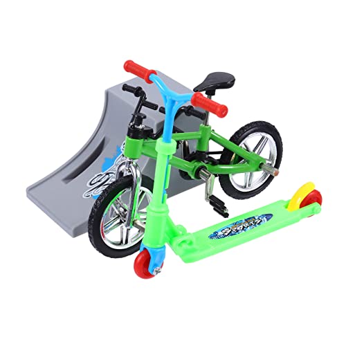 MUSISALY 1 Satz Fingerrad fingerspiele Finger Skateboard fingerbord Fingerscooter Finger-Skateboards Mini-Fahrrad Spielzeug Finger Faltbarer Roller Mini-Fingerbike-Modell Plastik Green von MUSISALY