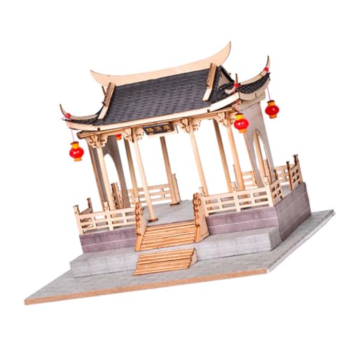 MUSISALY 1 Satz Gebäudeschmuck im chinesischen Stil chinesisches Gebäudemodell Antike Gebäuderätsel 3D-Architektur-Puzzle Spielzeug die chinesen Toy Szenenmodell Bauen helles Modell Holz von MUSISALY