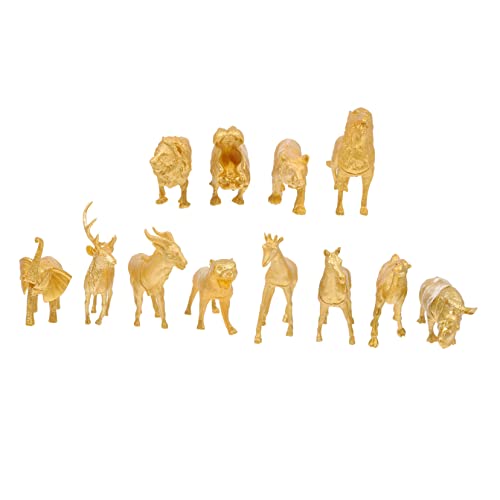 MUSISALY 1 Satz Goldene Waldtiere Figuren Spielset Lernspielzeug Für Kinder Tierfiguren Spielzeug Sandbrett-szenendekor Kinderspielzeug Auto-dekor Miniaturtier Figuren Von Waldtieren PVC von MUSISALY