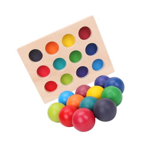 MUSISALY 1 Satz Holzspielzeug für die frühe Bildung Bausteine-Ballspielzeug Stielspielzeug Farbsortierspiel Kinder Puzzle kinderpuzzle Lernspielzeug aus Holz Früherziehungsspielzeug hölzern von MUSISALY