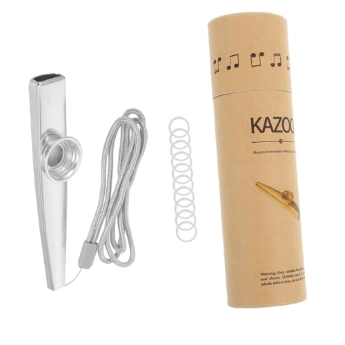 MUSISALY 1 Satz Kazoo-Set kleines Kazoo-Instrument Kazoos mit Lanyards Kazoo-Musikinstrument Kazoo-Flötenmembran Kazoo üben Kazoo für Kinder Kazoos Musikinstrument Aluminiumlegierung von MUSISALY