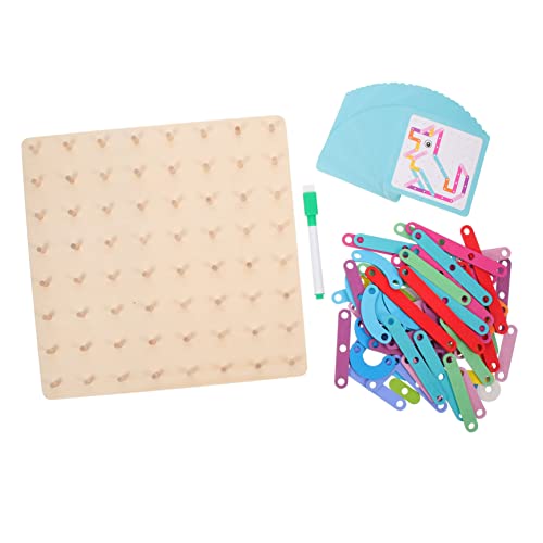 MUSISALY 1 Satz Kinder-geoboard-pegboard Rätsel Für Kinder Kinderpuzzle Tangram-Puzzles Für Erwachsene Spielzeug Für Kleinkinder Mathe-geo-Brett Kinderwerkzeuge Hölzern Colorful von MUSISALY