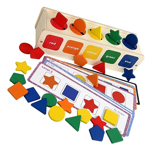 MUSISALY 1 Satz Klassifikations-lernbox Holzspielzeug Für 2 Jährige Lernspielzeug Für Kleinkinder Spielzeug Zur Farbklassifizierung Farberkennungsspielzeug Formpassendes Spielzeug Hölzern von MUSISALY