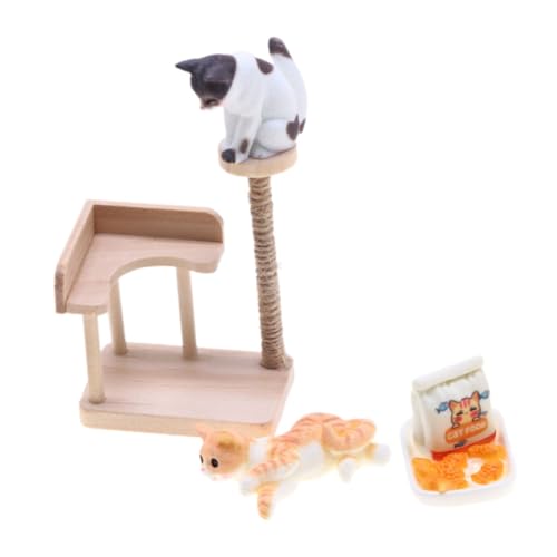 MUSISALY 1 Satz Klettergerüst für Katzen Katzenfiguren Spielzeug Puppenhaus-Katzenturm katzenkratzbaum katzenzubehöhr Katzenspielzeug Kätzchen Spielzeug Mini-Katzenmodell und Katzenturm von MUSISALY