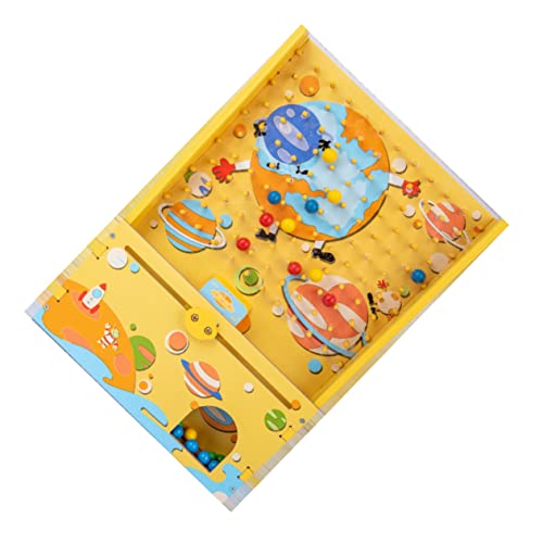 MUSISALY 1 Satz Kugelfänger Aus Holz Mini-Spielzeug Mini-fänger Labyrinth Denksportaufgabe Sportgeschenke Für Kinder Sportspielzeug Puzzle-Spielzeug Indoor-puzzlespiel Yellow Hölzern von MUSISALY