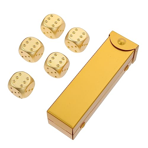 MUSISALY 1 Satz Metallwürfel Mini-Würfel Rollenspiel Würfel Würfelspiel-Requisite Würfeln bastelzeug The Craft Spielzeug einfache kleine Würfel zarte Würfelstütze Aluminiumlegierung Golden von MUSISALY