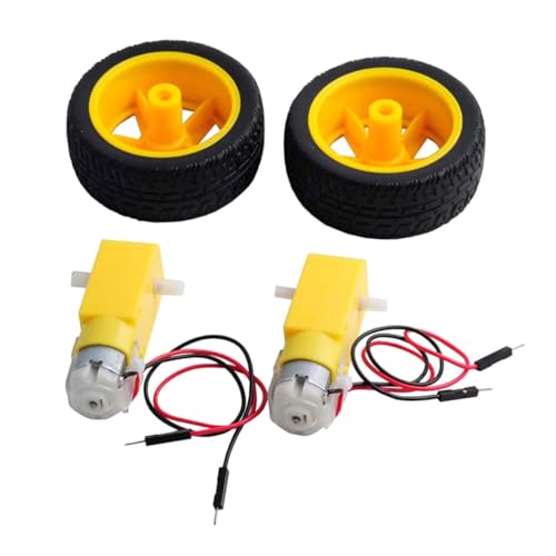 MUSISALY 1 Satz Motor Motor Anti-interferenz-Motor Rc-autoreifen Ausgerichtet Mini-Elektro-hobbymotor Motormodellbausatz Doppelwellenmotor Roboter-getriebemotor Auto Elektrisch Yellow Eisen von MUSISALY