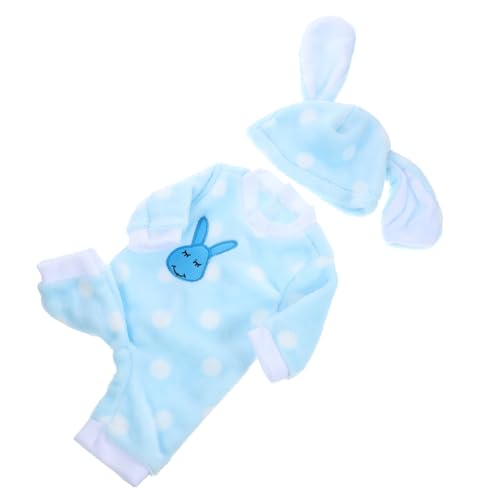 MUSISALY 1 Satz Puppenkleidung Kinder Puppen kinderpuppe Geburtstagsgeschenk Babydoll puppenaugen Schlafanzug Puppen-Kaninchen-Pyjama zur Dekoration 18-Zoll-Puppenkostüme Plüsch Sky-Blue von MUSISALY