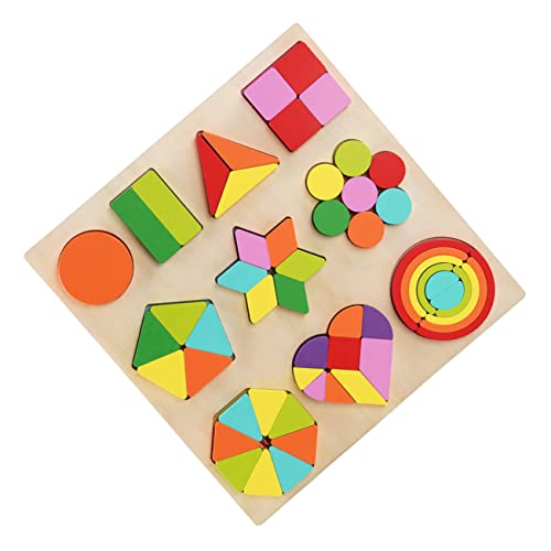 MUSISALY 1 Satz Puzzle Der Frühen Bildung Geometrieform Kognitives Spielzeug Formpuzzle Für Kinder Lernspielzeug Für Kinder Kind Geometrie Spielzeug Geometrisches Paarungsspielzeug Hölzern von MUSISALY