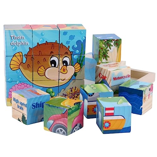 MUSISALY 1 Satz Puzzlebrett Für Kinder Spielzeug Kinder Rätseln Pädagogisches Puzzle Cartoon-Puzzle Bambus von MUSISALY