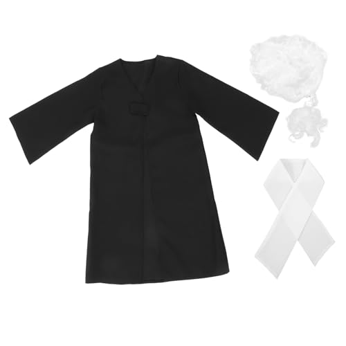 1 Satz Richteruniform für Kinder Richter-Cosplay Richterkostüm mit Perücke Kinder spielsachen Kinder Rollenspiel Halloweenkostüm Partykostüm und Perücke Richter Perücke Polyester MUSISALY von MUSISALY