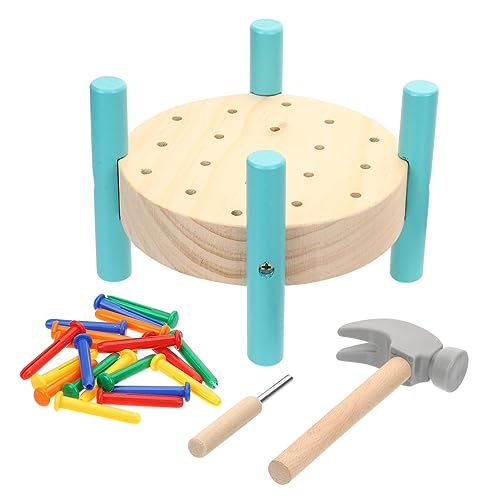 MUSISALY 1 Satz Simulations-Tippspiel Nägel Puzzle-Spielzeug Spielset Stengel hämmern kinderbeschäftigung kinderwerkbank Kleinkind-Spielzeug Safe Toy Hammer Spielzeug Kinderhammer Holz von MUSISALY