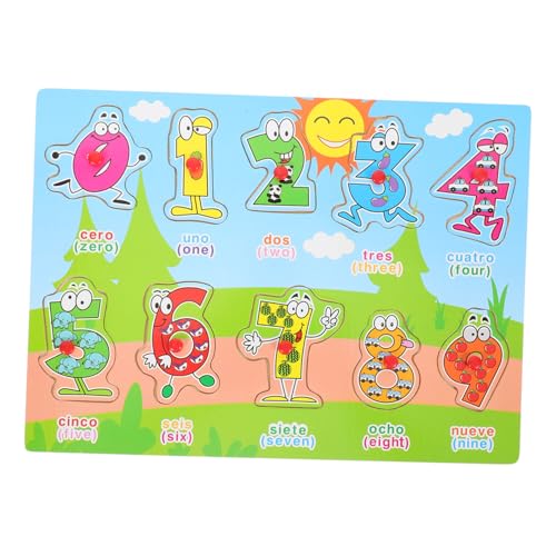 MUSISALY 1 Satz Spanisches Puzzle Jigköpfe Kinder Spielzeug Tiere Spielzeug Kinderspielzeug Puzzlebuch Kleinkind Spielzeug Puzzlematte Spielzeuge Puzzle-Spielzeug Puzzle Für Kinder Holz von MUSISALY