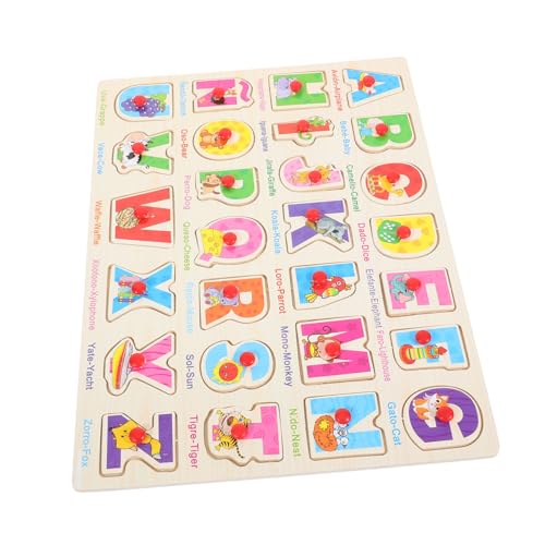 MUSISALY 1 Satz Spanisches Puzzle Sprachrätsel Spanisch-lernspielzeug Spanisches Rätsel Passendes Spielzeug Für Vorschulkinder Puzzle Für Kinder Intelligentes Spielzeug Kinderspielzeug Holz von MUSISALY