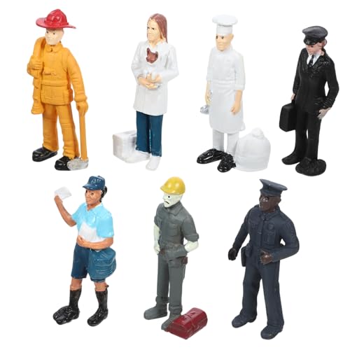 MUSISALY 1 Satz Szenendekoration Baufiguren Modelle Menschen-Figuren-Layout Spielzeugfiguren des Feuerwehrmanns Feuerwehrmann-actionfiguren-Spielzeug Bauernmenschen-actionfigur Miniatur PVC von MUSISALY