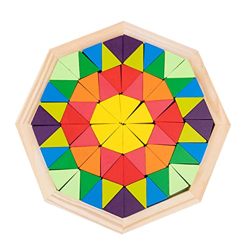 MUSISALY 1 Satz Tangram-Puzzle Rätsel Der Frühen Bildung Rätsel Für Kinder Kinderspielzeug Vorschulspielzeug Kinder Spielset Geometrie-Puzzle Pädagogische Musterblöcke Puzzles Hölzern von MUSISALY