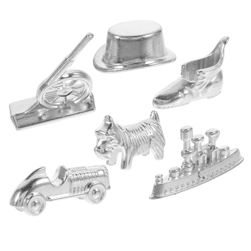 MUSISALY 1 Satz Teilesatz Monopol Schachfiguren Brettspielfiguren Brettspielzubehör Ersatzteile sammlerstücke Chess Pieces Ersatz für Brettspiele Spielball Aluminiumlegierung Silver von MUSISALY