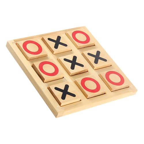 MUSISALY 1 Satz -Toe Denksportaufgaben Tics Tac Toe Familienspiel Schachspiel Spielzeug Lernspielzeug Pädagogisches Spielzeug Gastgeschenke Kinder Schachbrett Spielzeug Holz Khaki von MUSISALY