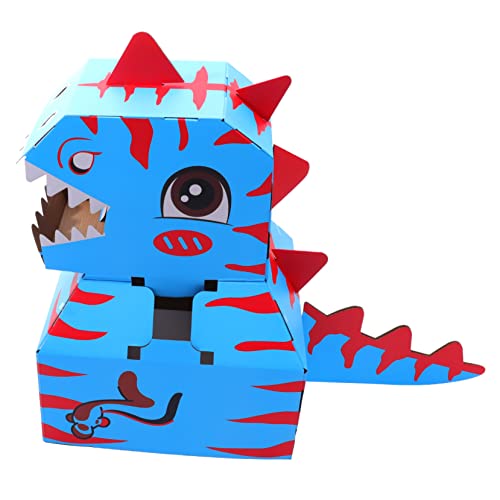 MUSISALY 1 Satz Tragbarer Karton DIY Spielzeug Tragbares Tierspielset Kinder Tragbare Dinosaurier Aus Pappe Dinosaurier-kartonhelm Kinder Tun So Kinderkostüm Aus Pappe Papphaus Papier Blue von MUSISALY