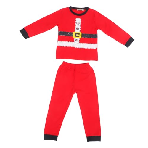 MUSISALY 1 Satz Weihnachtspyjama-Set Weihnachtsmannanzug Kinder Weihnachtskostüm Weihnachtsmann Kostüm Für Kinder Weihnachtsnachtwäsche Weihnachtsmann-kostüm Kindernachthemd Rot Polyester von MUSISALY