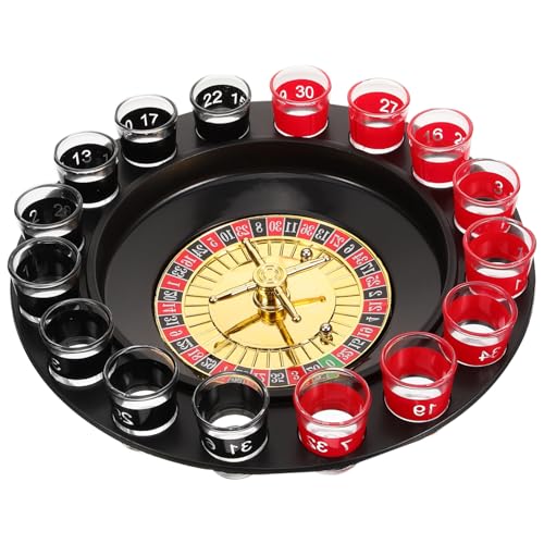 MUSISALY 1 Satz Weindrehteller Trinken Interaktives Trinkroulette Spins-Roulette-Spiel Poker Shot Roulette Shot-Roulette-trinkspiel Trinkspinnrad Lustiges Trinkroulette Sporttrinkspiel Glas von MUSISALY