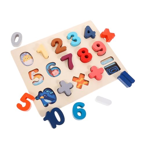 MUSISALY 1 Satz Zahlenpuzzle- Puzzle Für Kinder Vorschulklassen Müssen Passendes Tierspielzeug Zahlenrätselspielzeug Für Kinder Alphabet- Für Kinder Hölzern von MUSISALY