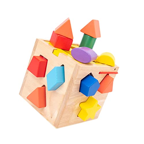 MUSISALY 1 Satz Zwölf-Loch-Intelligenzbox Puzzle-Lernspiel Form bausteine ​​Spielzeug geometrische Formblöcke spaß Kinder pädagogisches Spielzeug Form Block Spielzeug hölzern Colorful von MUSISALY