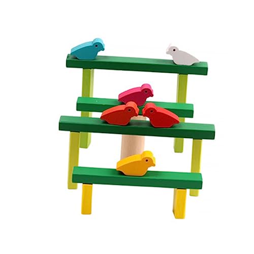 MUSISALY 1 Satz ausgeglichener Baum Kinder stapeln Spielzeug Balancierspiel-Sortierspielzeug Gehirnspielzeug interaktives Spielzeug partnerspiele Baustein kognitives Spielzeug hölzern Green von MUSISALY