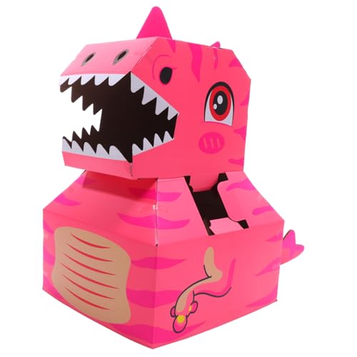 MUSISALY 1 Satz tragbarer Karton Dinosaurier aus Papierkarton DIY-Spielzeug Kinderhäuser aus Pappe Puzzle für Kinder Spielzeug aus Pappe herstellen Spielzeug für Kinder kinderspielzeug Rosa von MUSISALY