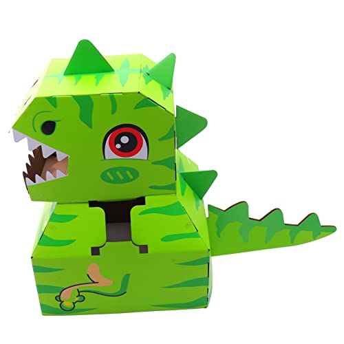 MUSISALY 1 Satz tragbarer Karton Pappauto DIY-Dinosaurier-Spiele Kinderkarton Kinder bastelset basteln für Kinder Toy Box tragbares DIY-Spielzeug tragbare Dinosaurier aus Papierkarton Green von MUSISALY