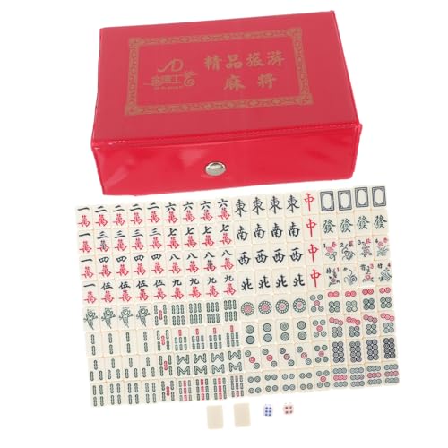 MUSISALY 1 Satz tragbares Mahjong-Kit Mini-Mahjong-Fliesen Mini-Mahjong-Kit Mini-Retro-Spielkonsole Mahjong-Tisch Kollege famaliguy Requisiten für Reisespiele Reise-Mahjong-Spielzeug Pu von MUSISALY