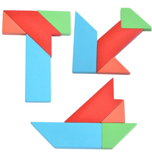 MUSISALY 1 Schachtel Tangram-Spielzeug Früherziehungsspielzeug Kinder spielset Pädagogisches Spielzeug für Kinder Interessantes Tangram-Puzzle-Spielzeug Kinder Spielen Spielzeug Bambus von MUSISALY