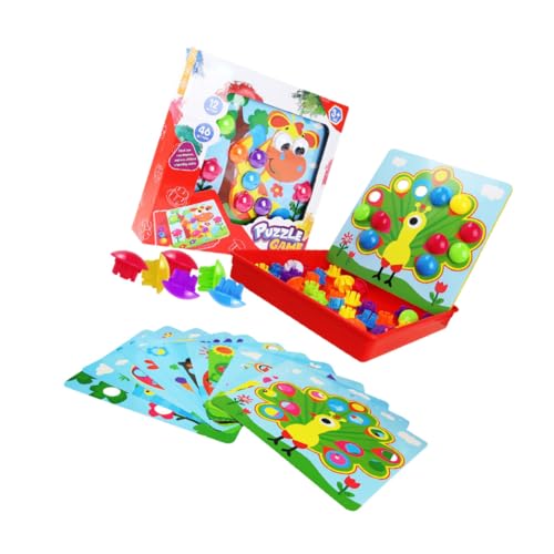 MUSISALY 1 Set DIY Spielzeug Für Kinder Puzzles Für Pilze Nagel Puzzle Stapelspiele Spielzeug Steckbrett Puzzle Pilz Nagel Puzzle Steckpuzzle Lernpuzzles Tier Steckpuzzle von MUSISALY