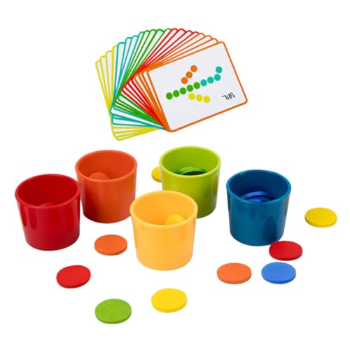 MUSISALY 1 Set Farbsortierbecher Spielzeug Holz Farbsortierspielzeug Intelligenzspielzeug Farbanpassungsspielzeug Pädagogisches Lernen Lustiges Spielzeug Kinder Lernspielzeug Holz von MUSISALY