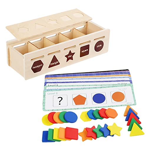 MUSISALY 1 Set Formensortieren Holzspäne Puzzle Lustiges Montessori Spielzeug Frühes Lernspielzeug Farbsortierspiel Spielzeug Für Babys Holzlernspielzeug Lernspielzeug Für 2 Jährige Kinder von MUSISALY