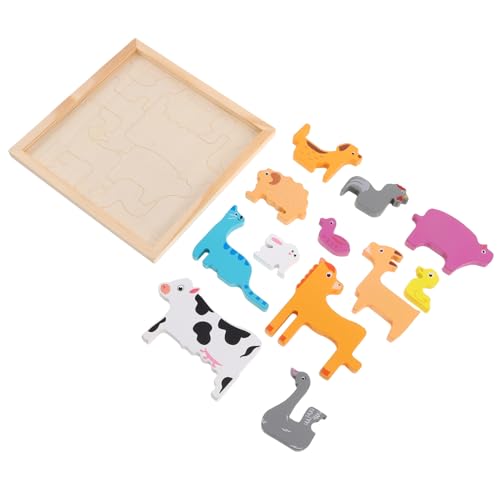 MUSISALY 1 Set Holz-Tier-Matching-Spiel Für Kleinkinder, Lehr-Puzzle-Spielzeug Für Den Kindergarten, Tier-Puzzle Für Die Entwicklung Der Hand-Auge-koordination Und Kognitiver Fähigkeiten von MUSISALY