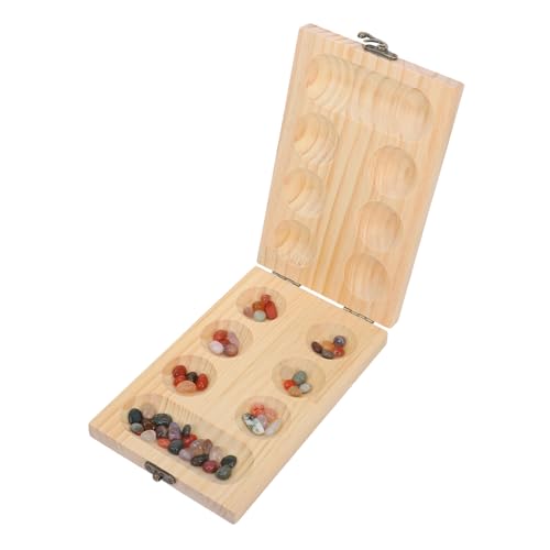 MUSISALY 1 Set Mancala Brettspiel Mancala Schach Hölzernes Faltbares Mancala Spiel Hölzernes Mancala Brett Holzbrettspiele Logiktraining Schach Mancala Spielzeug Mancala Klassiker von MUSISALY