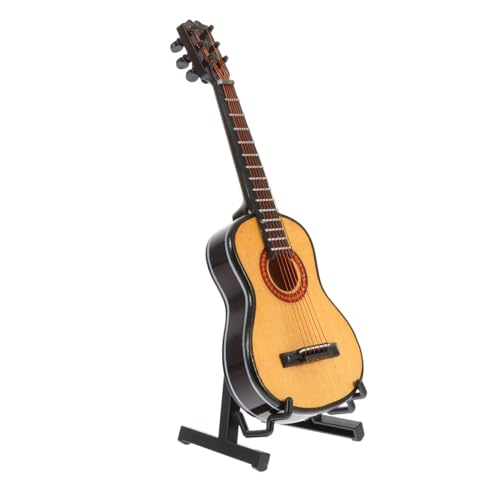 MUSISALY 1 Set Miniatur Holzgitarre Modell Statue Mini Musikinstrumente Für Puppenhaus Dekoration Ideal Als Tischornament Und Für Musikliebhaber von MUSISALY