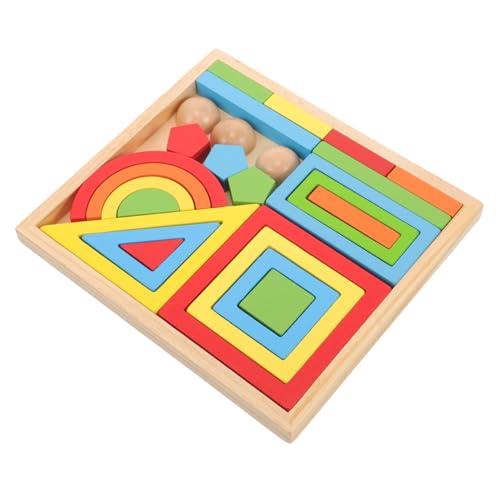 MUSISALY 1 Set Regenbogen Bausteine Spielzeug Geometrische Sortiertafel Blöcke Kinderspielzeug Kinderspielzeug Erkennungsspielzeug Kinder Lernspielzeug Baustein Spielzeug von MUSISALY