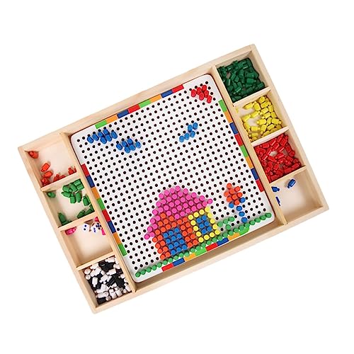 MUSISALY 1 Set Spielzeug Kinder Puzzles Pilz Nägel Puzzle Weiß Kinder Nagel Puzzle Bambus Holz von MUSISALY