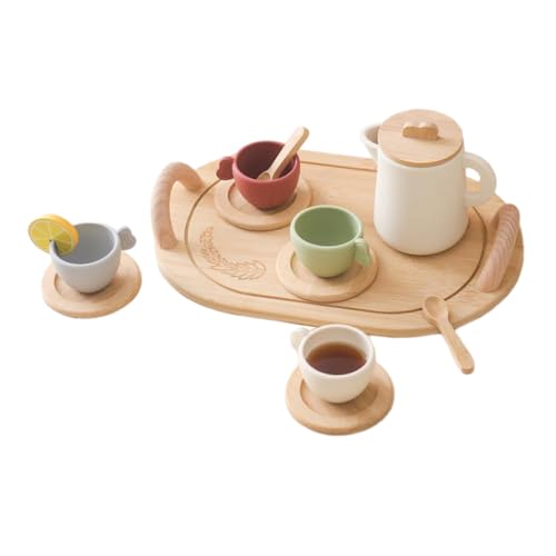 MUSISALY 1 Set Teetasse Spielzeug Mädchenspielzeug Mädchenspielzeug Miniatur Dekoration Miniatur Ornamente Holz Teegeschirr Für Kleinkinder Miniatur Dekor Spielhaus Spielzeug von MUSISALY