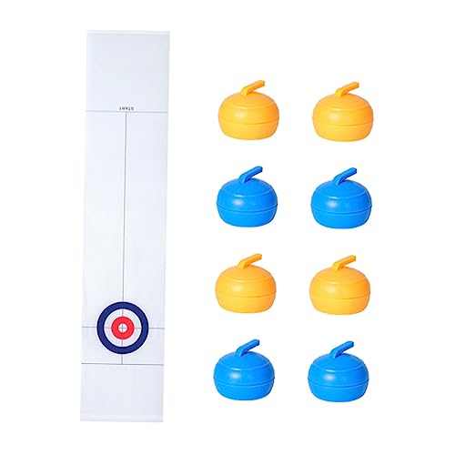 MUSISALY 1 Set Tisch Curling Brettspiel Reise Curling Spiel Ausrüstung Curling Spiel Kinder Curling Spiel Mini Tabletop Spiele Spielzeug Curling Spielzeug Für Zuhause Kunststoff Weiß von MUSISALY