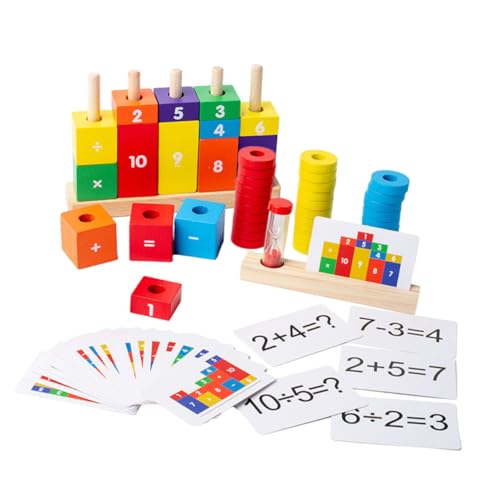 MUSISALY 1 Set Vorschulkinder Bausteine ​​Kleinkind Kinderspielzeug Früherziehungswerkzeuge Lernspielzeug Früherziehungsspielzeug Mathematik Aufklärungsspielzeug Holzspielzeug Papier von MUSISALY