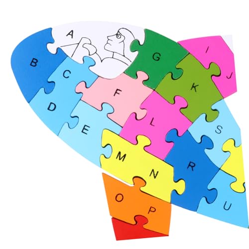 MUSISALY 1 Stück 26 Puzzle-Spielzeug Für Kinder Kinderrätsel Kinderspielzeug Kinderpuzzle Lernspielzeug Für Kinder Puzzle Für Kinder Alphabet-rätsel Für Kleinkinder ABC-Puzzle Bambus von MUSISALY