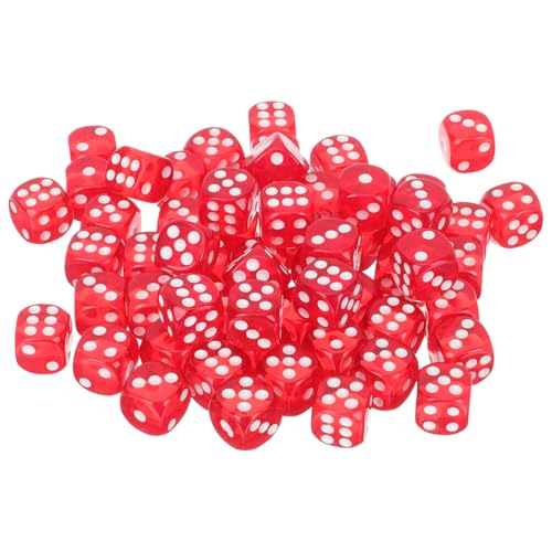 MUSISALY 100St Klassische Würfel Jumbo Leere Würfel polyedrische Massenwürfel Eckwürfel Sequenz Brettspiel hühner spielsachen für Partyzubehör Acryl-Spielrequisite rot von MUSISALY